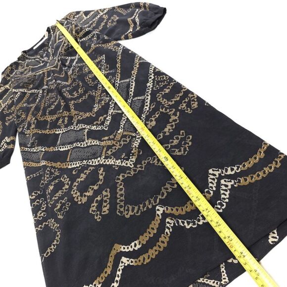 ISABEL MARANT Nimazu Studded Kaftan Tunic Midi Dress Black Chain Print Indie 4 - Picture 6 of 12